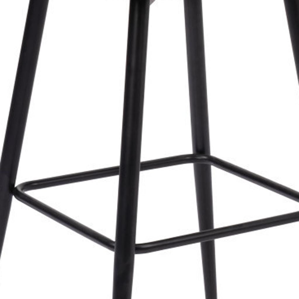 Brown & Black Faux Leather & Steel Bar Height Swivel Bar Chair