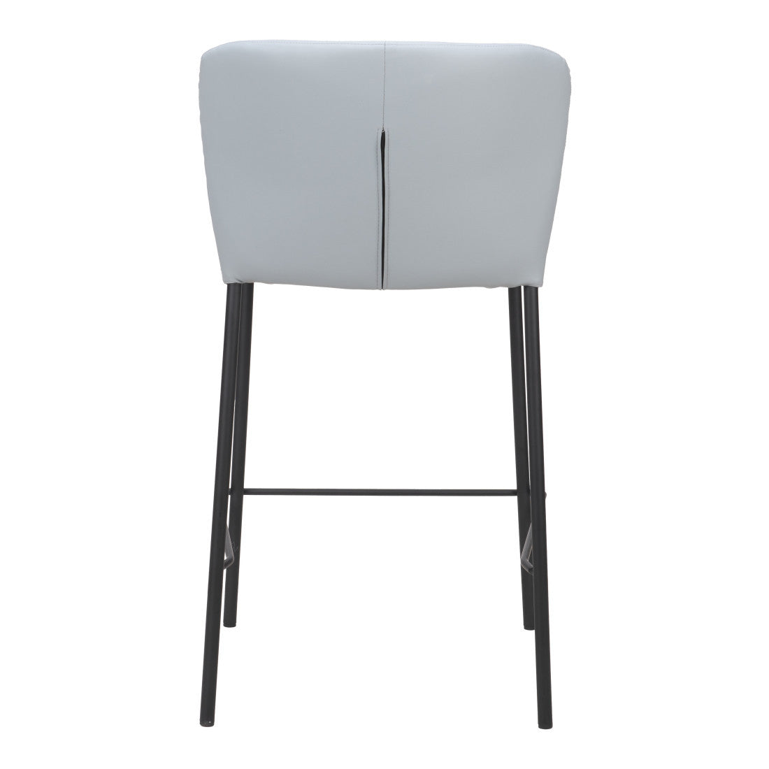 Gray & Black Faux Leather & Steel Counter Height Bar Chairs - Set of 2