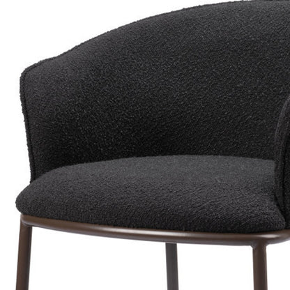 Black & Bronze Shearling & Steel Counter Height Bar Chair