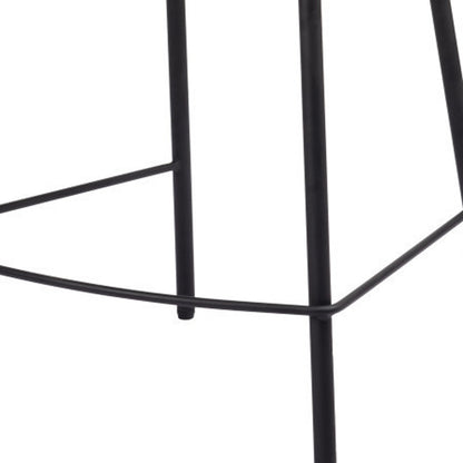 Ivory & Black Shearling & Steel Counter Height Bar Chair