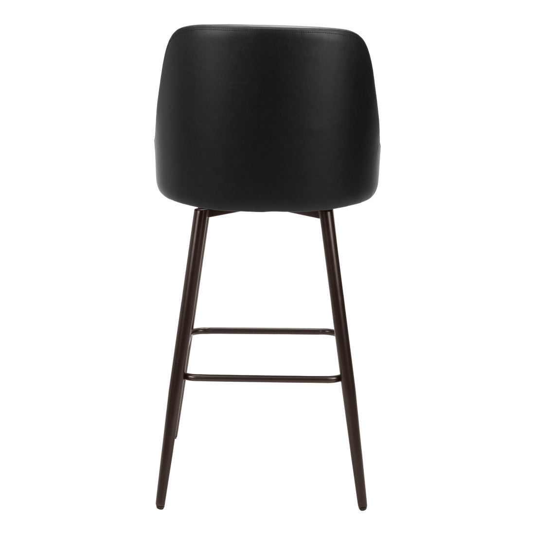 Black & Bronze Faux Leather & Steel Bar Height Swivel Bar Chair
