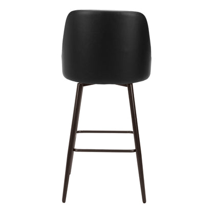 Black & Bronze Faux Leather & Steel Bar Height Swivel Bar Chair