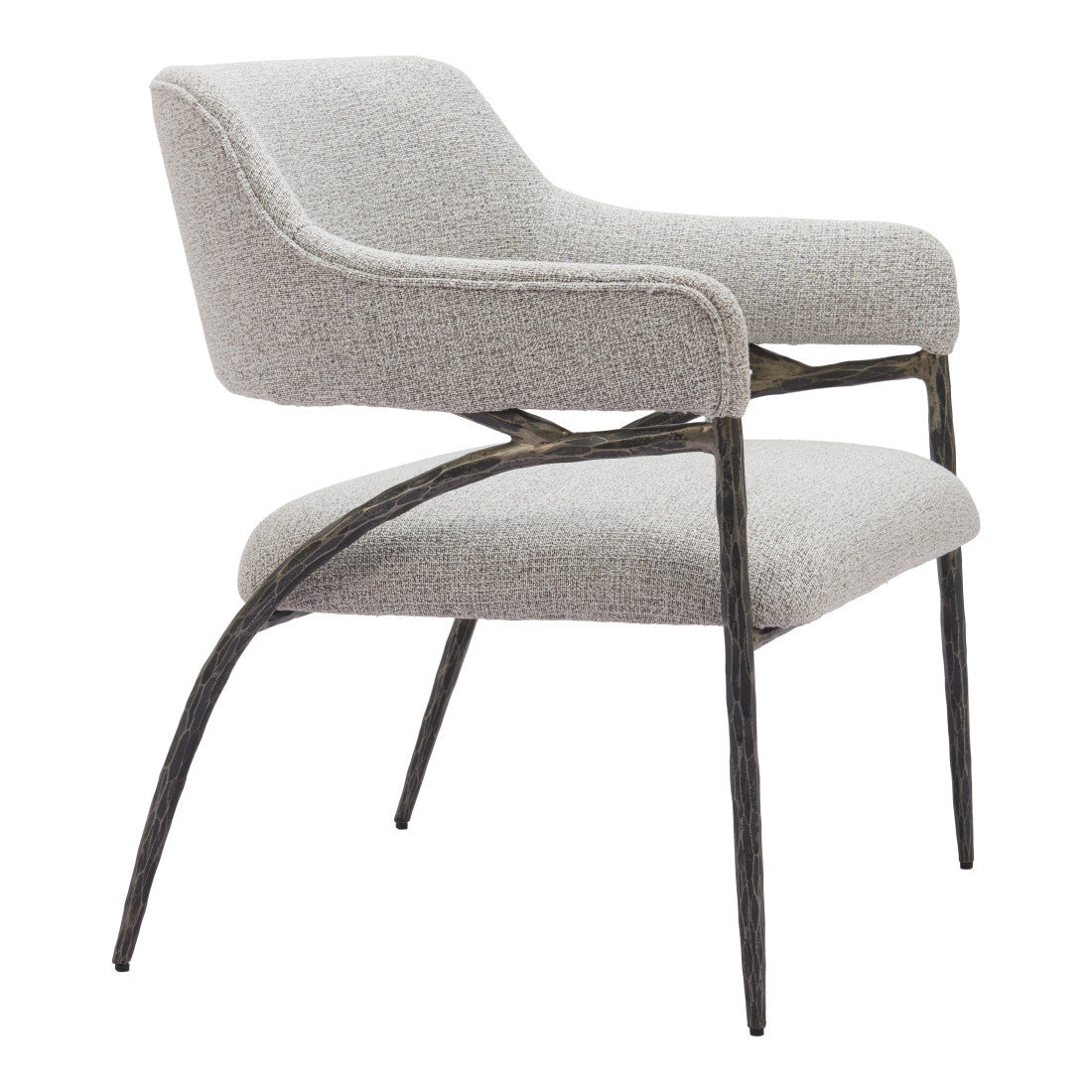 Gray & Black Upholstered Arm Chair