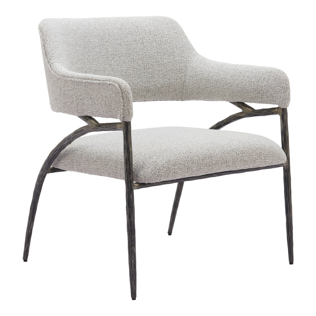 Gray & Black Upholstered Arm Chair