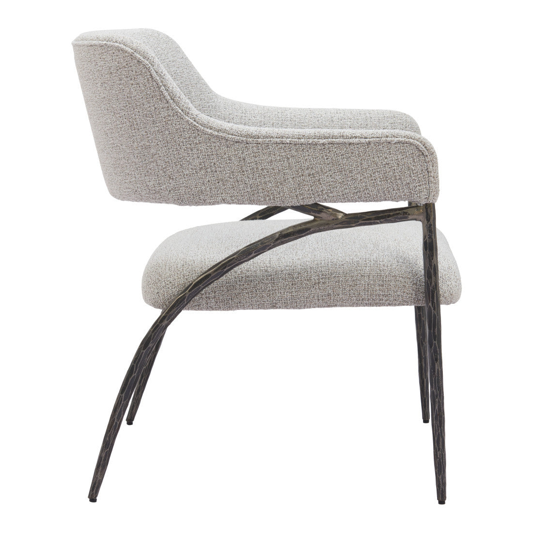 Gray & Black Upholstered Arm Chair