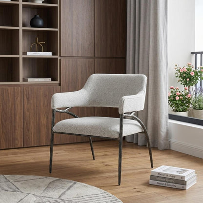 Gray & Black Upholstered Arm Chair