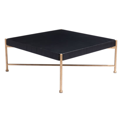 Black & Gold Solid Wood & Steel Square Coffee Table image 5