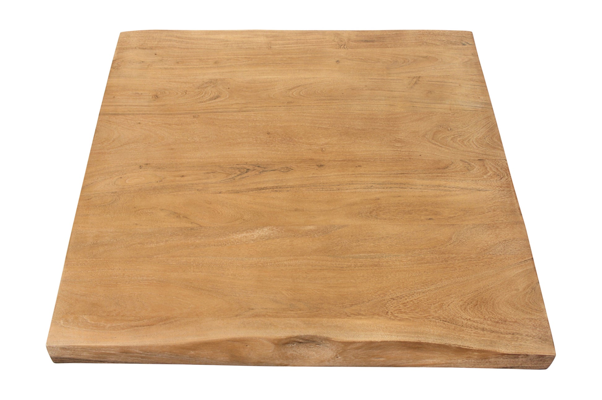 Natural & Black Solid Wood & Iron Square Distressed Coffee Table image 6