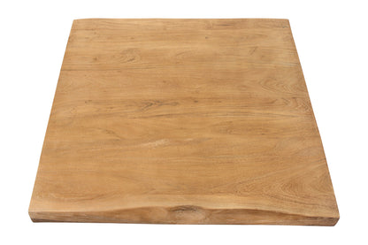 Natural & Black Solid Wood & Iron Square Distressed Coffee Table image 6