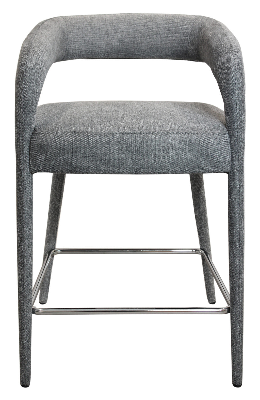 Gray Metal & Fabric Low Back Counter Height Bar Chair