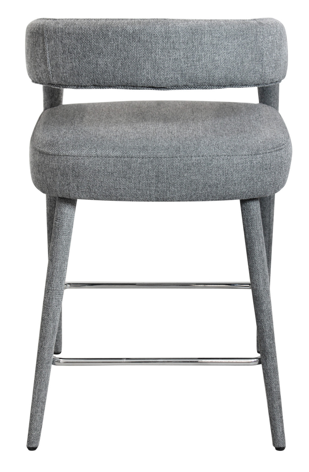 Gray Metal & Fabric Low Back Counter Height Bar Chair
