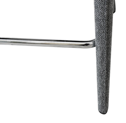 Gray Metal & Fabric Low Back Counter Height Bar Chair