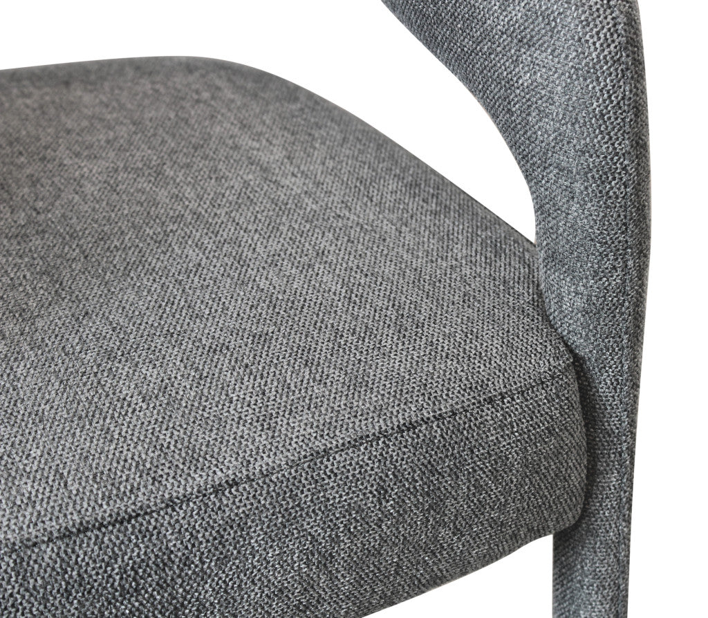 Gray Metal & Fabric Low Back Counter Height Bar Chair