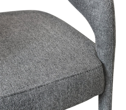 Gray Metal & Fabric Low Back Counter Height Bar Chair