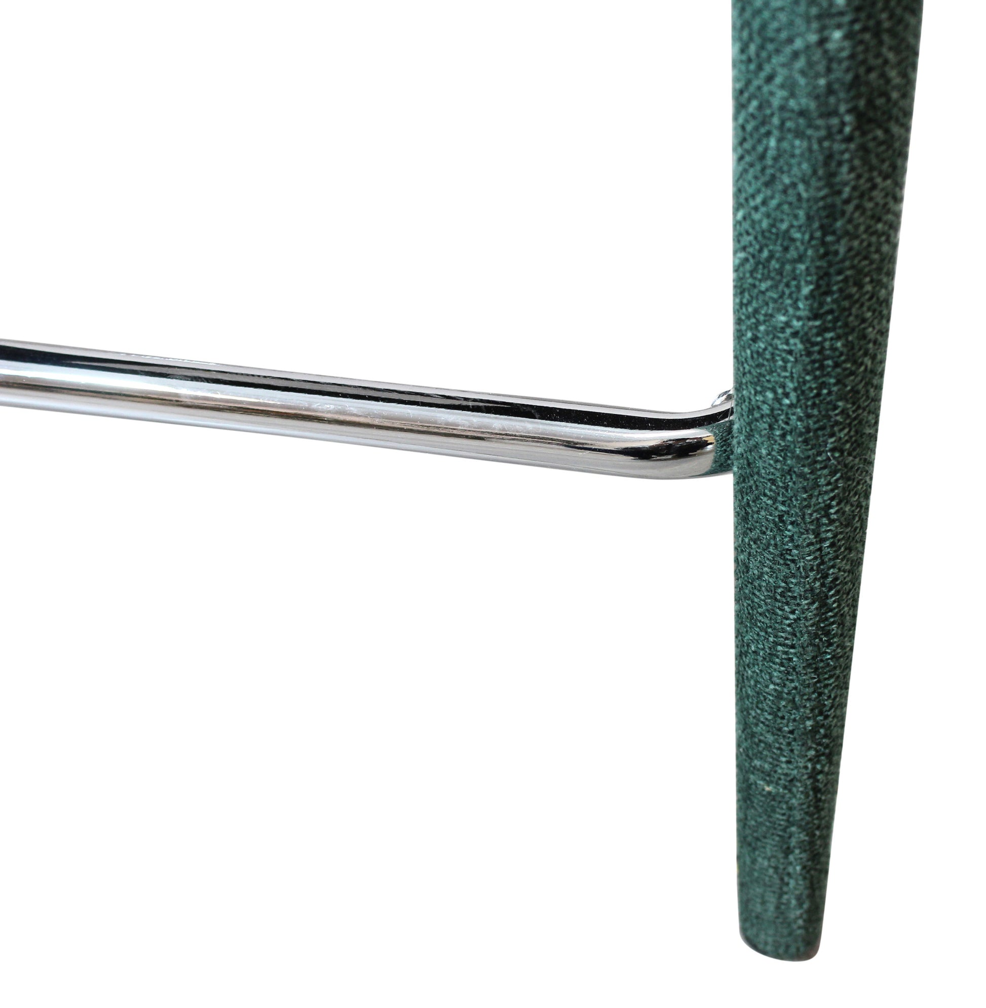 Teal Blue Metal & Fabric Low Back Counter Height Bar Chair