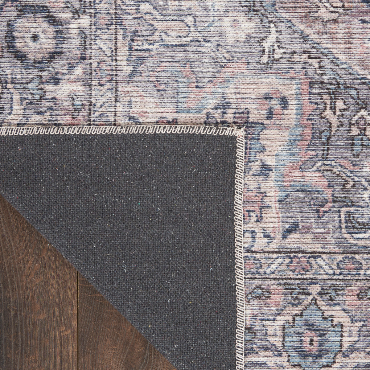Nourison New Concept Grey Machine Washable Rug - Corner