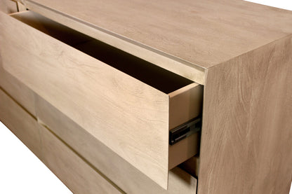 Natural Solid Wood Six Drawer Double Dresser image 7