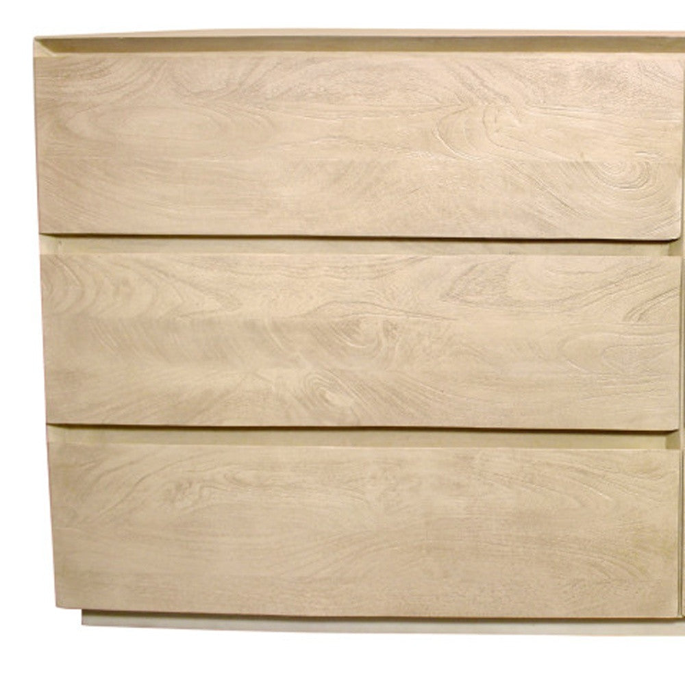 Natural Solid Wood Six Drawer Double Dresser image 4