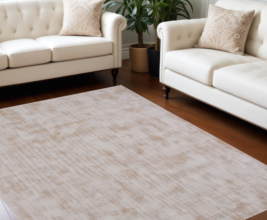 8 x 10 Champagne Hand Loomed Rug