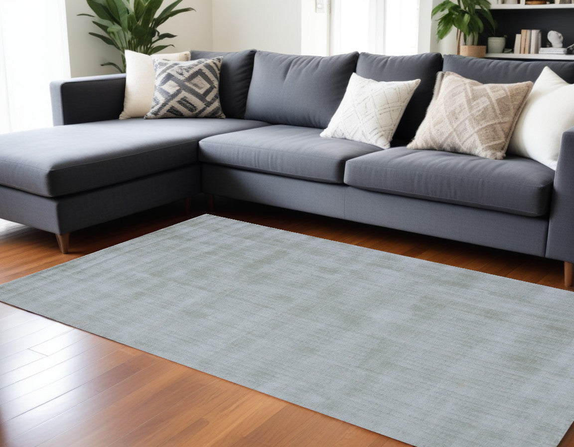 9 x 12 Green Hand Loomed Rug