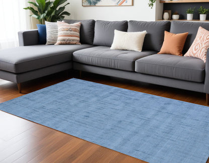 9 x 12 Denim Blue Hand Loomed Rug