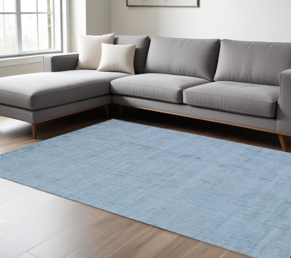 9 x 12 Denim Blue Hand Loomed Rug