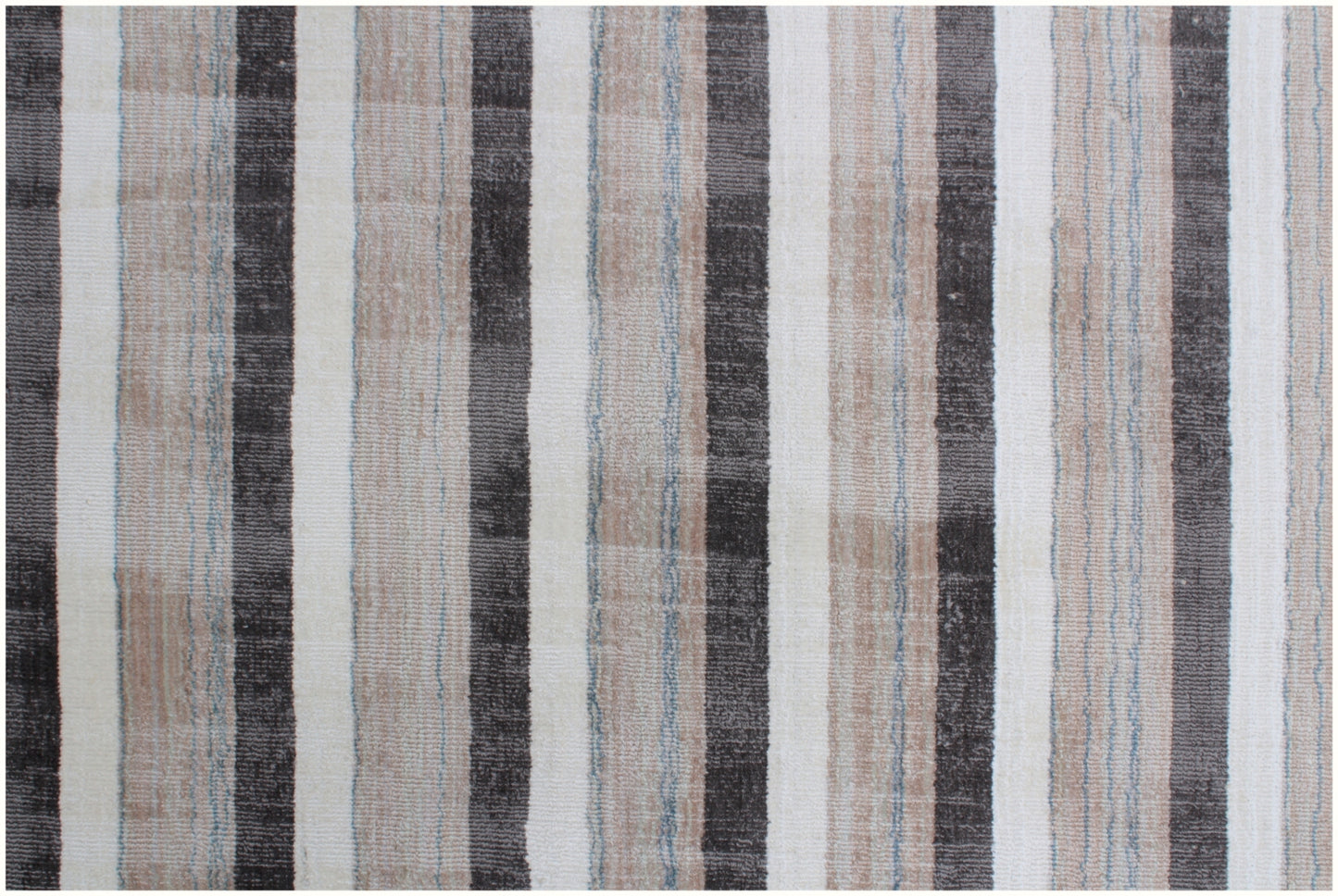 9 x 12 Brown & Ivory Striped Hand Loomed Rug