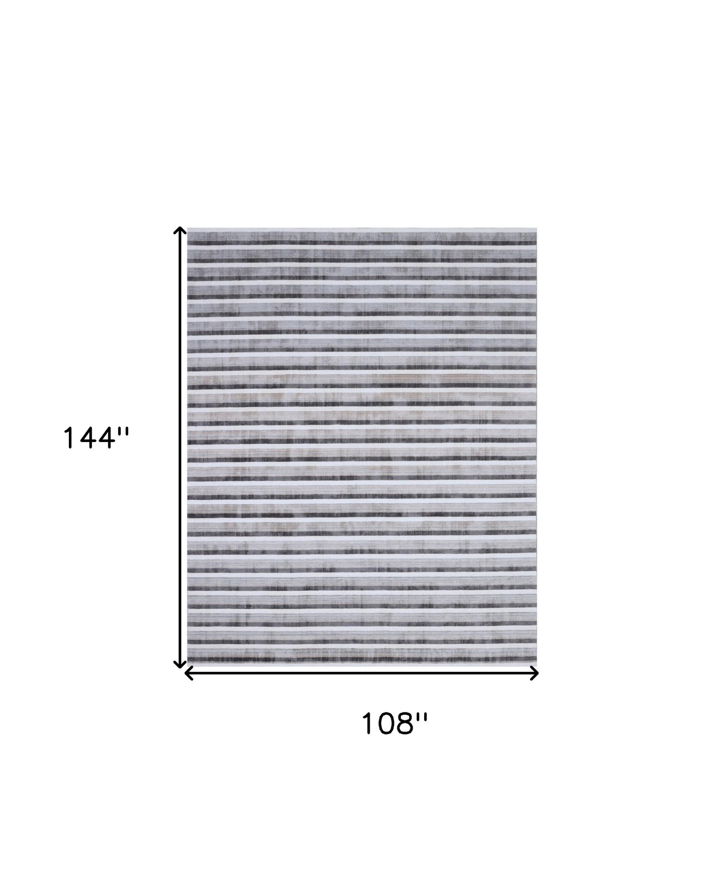 9 x 12 Brown & Ivory Striped Hand Loomed Rug