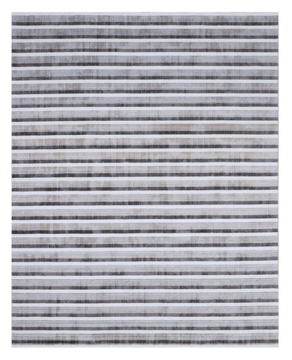 9 x 12 Brown & Ivory Striped Hand Loomed Rug