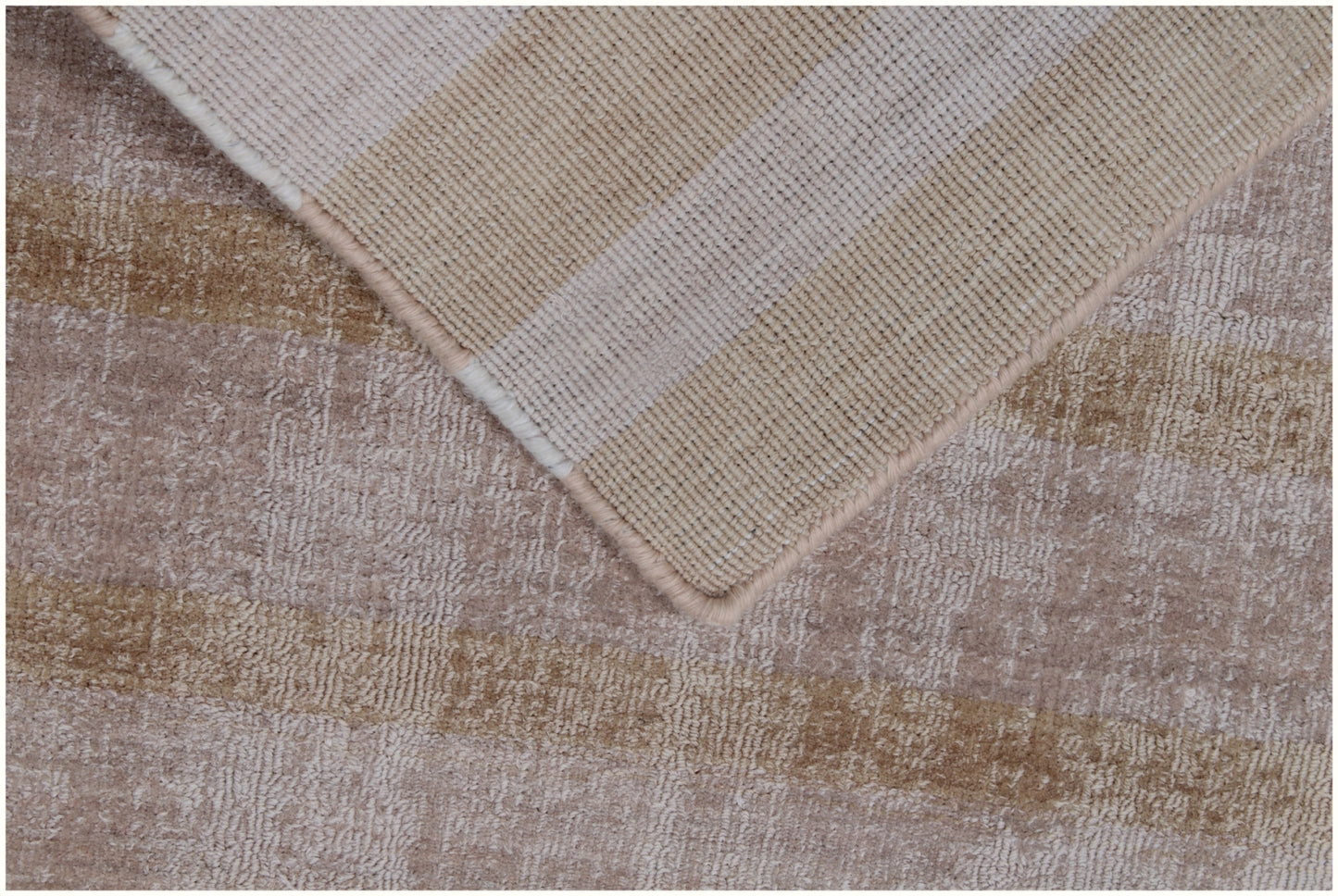8 x 10 Camel Striped Hand Loomed Rug