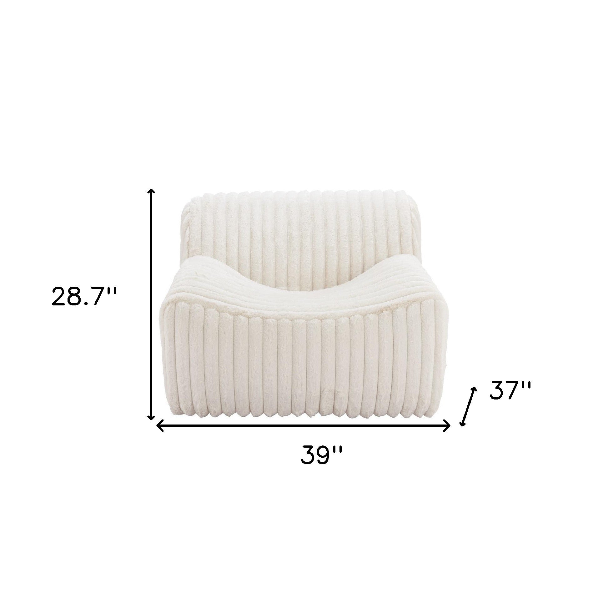 Cream Faux Fur & Upholstered Tufted Lounge Chair