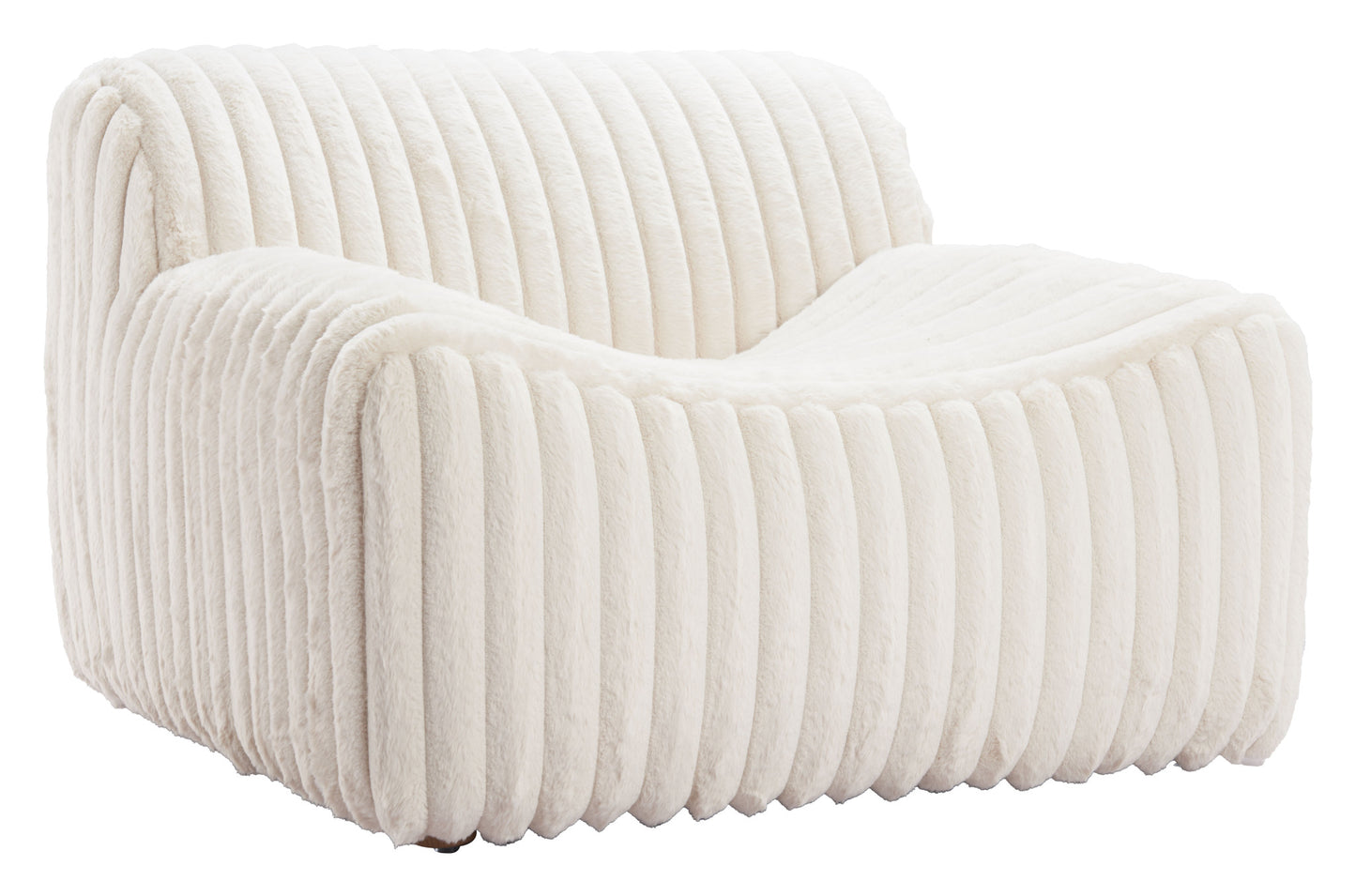 Cream Faux Fur Lounge Chair