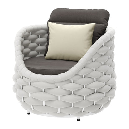 Gray & White Fabric Club Chair