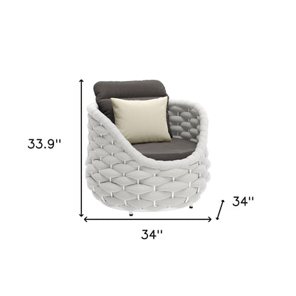Gray & White Fabric Club Chair