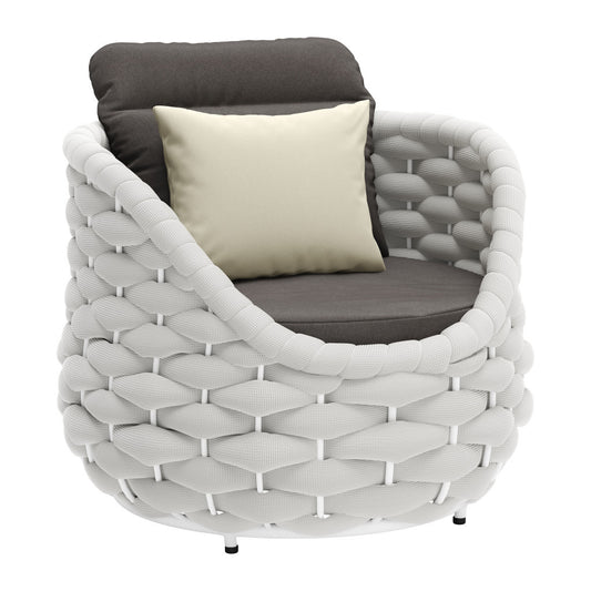 Gray & White Fabric Club Chair