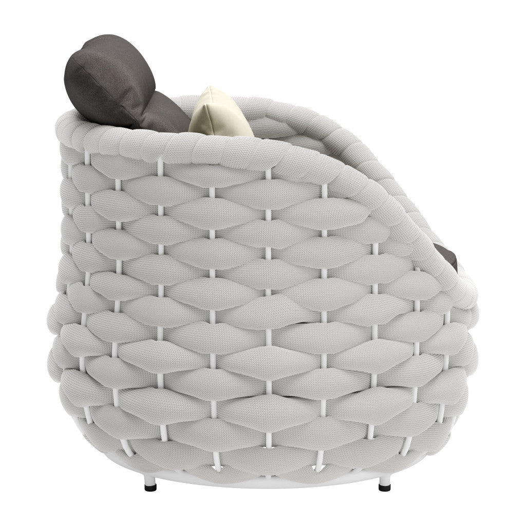 Gray & White Fabric Club Chair