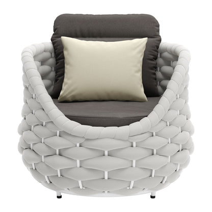 Gray & White Fabric Club Chair