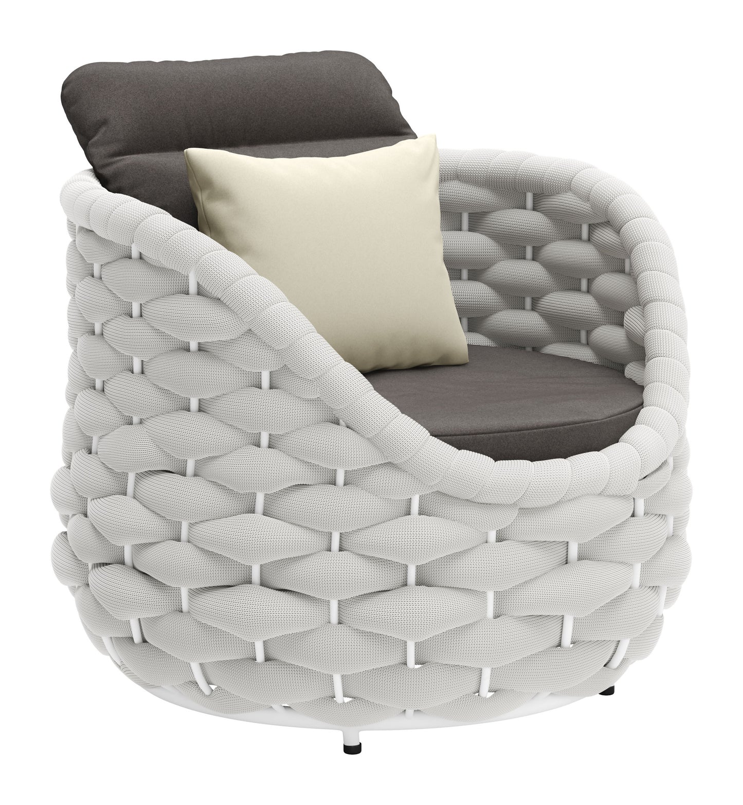 Gray & White Fabric Club Chair