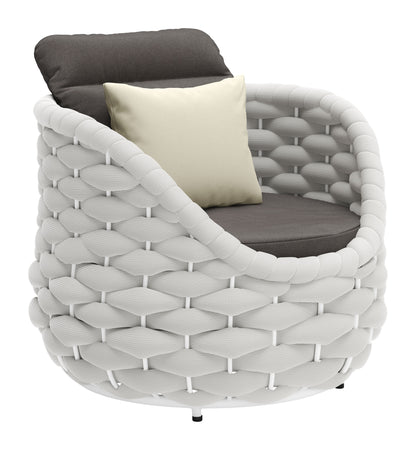 Gray & White Fabric Club Chair