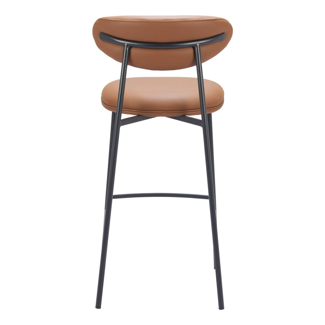Brown & Black Faux Leather & Steel Low Back Bar Height Bar Chairs - Set of 2