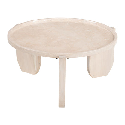 Natural Genuine Marble & Marble Round Coffee Table image 5