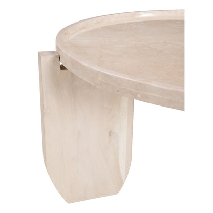 Natural Genuine Marble & Marble Round Coffee Table image 8
