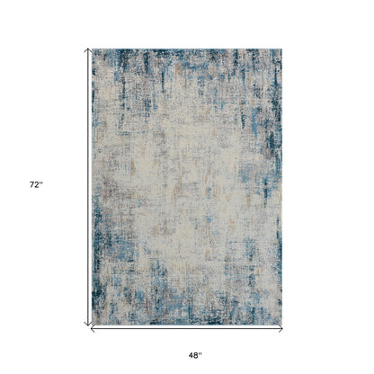 4 x 6 Gray & Blue Rug