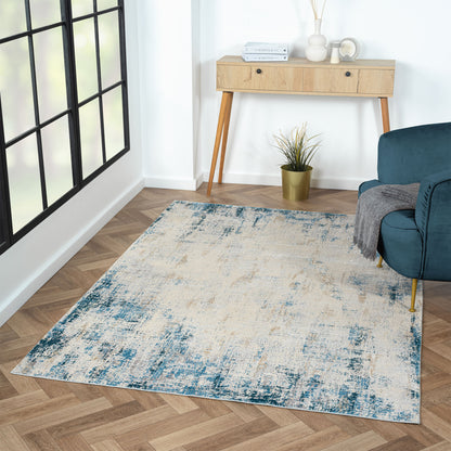 4 x 6 Gray & Blue Rug
