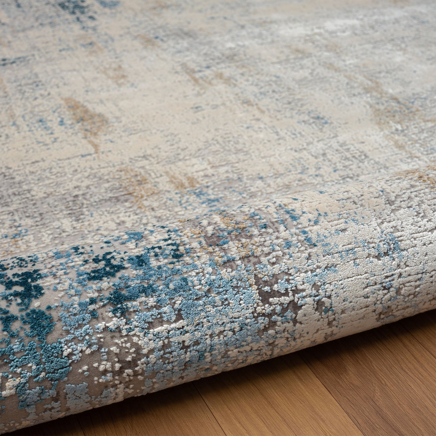 4 x 6 Gray & Blue Rug