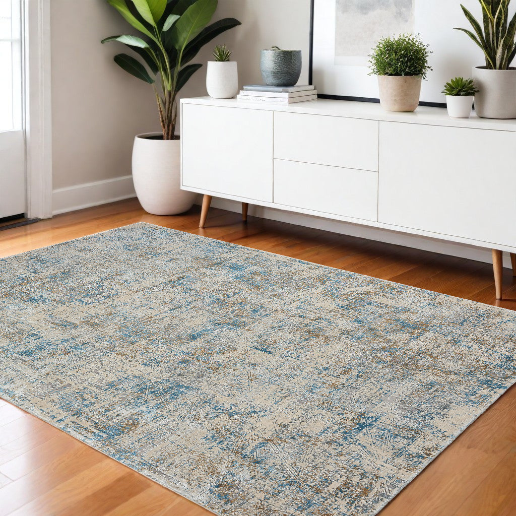 4 x 6 Blue & Gray Rug