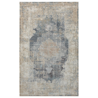 4 x 6 Beige & Gray Medallion Rug