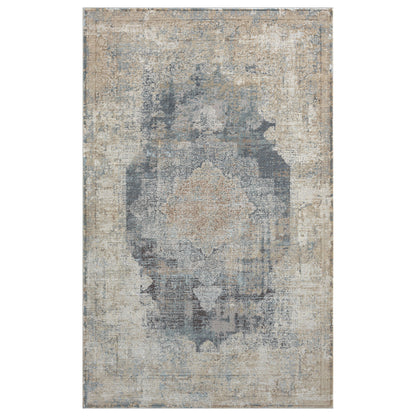 4 x 6 Beige & Gray Medallion Rug
