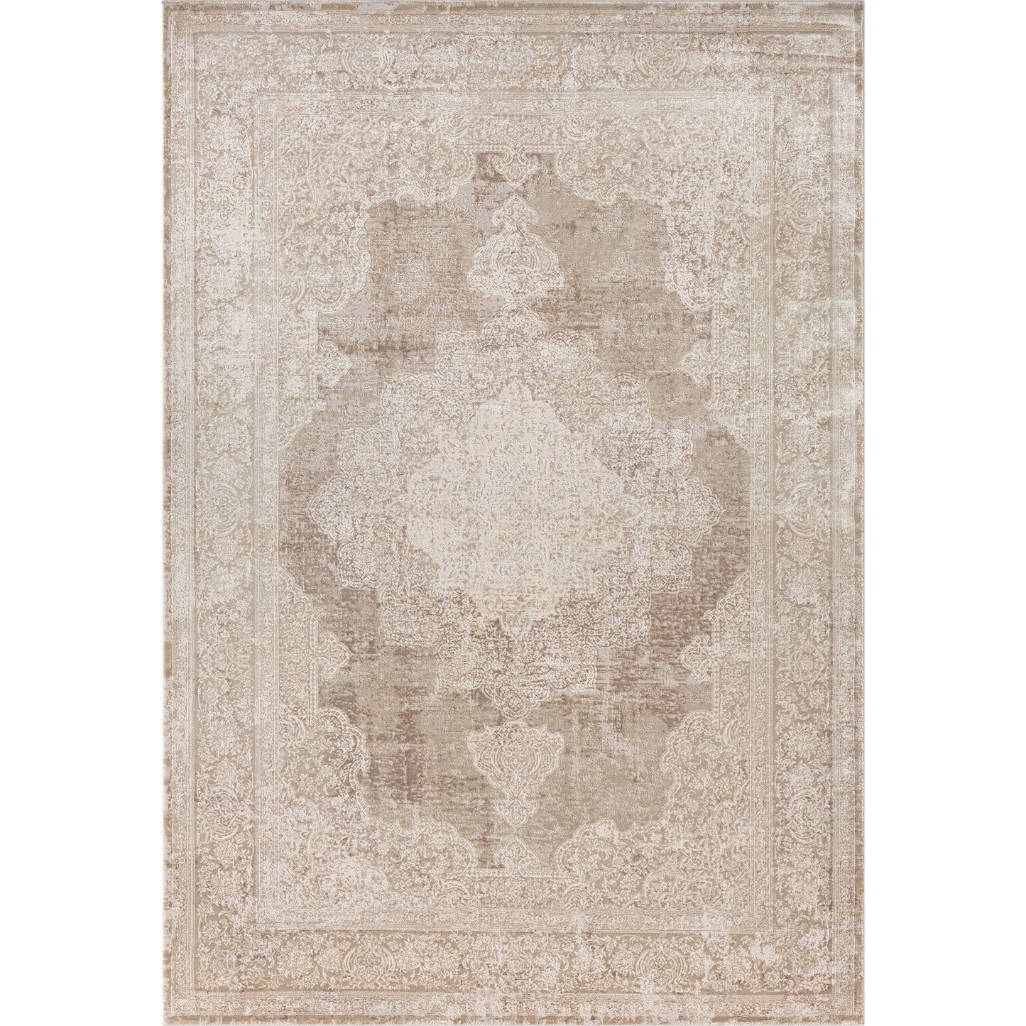 4 x 6 Beige & Ivory Medallion Rug