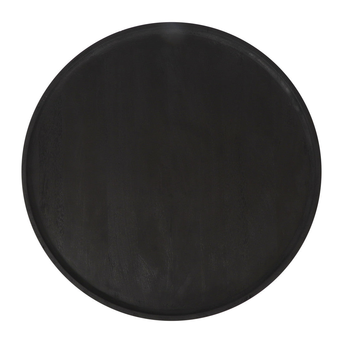 Black Solid Wood Round Pedestal Coffee Table image 3